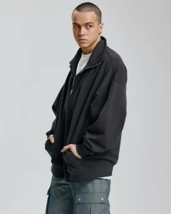 1 × Plain Half-Zip Sweatshirt