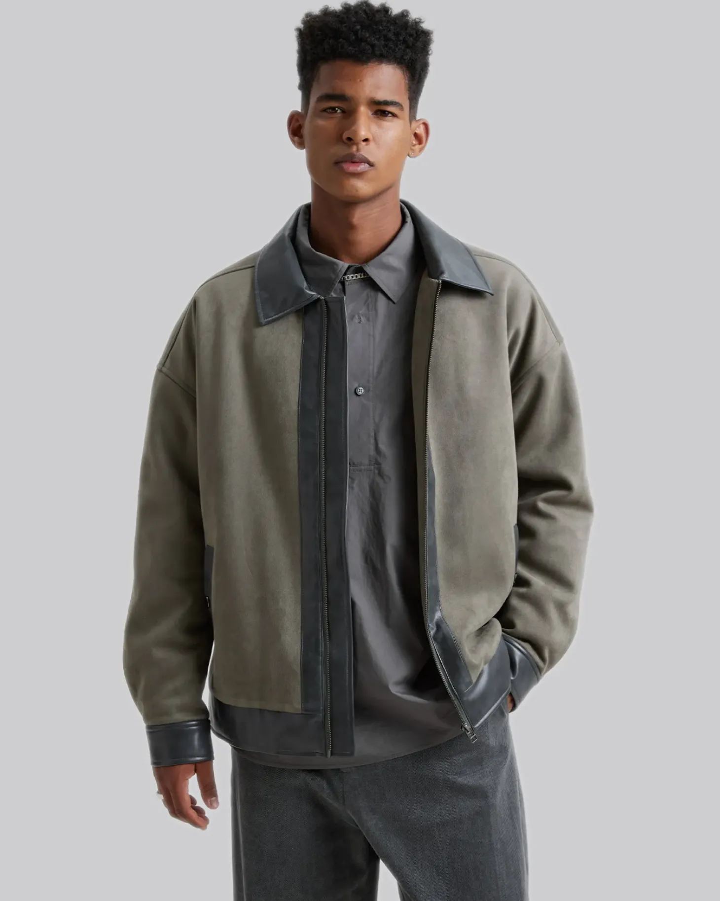 1 ×Zippered Mossy Jacket