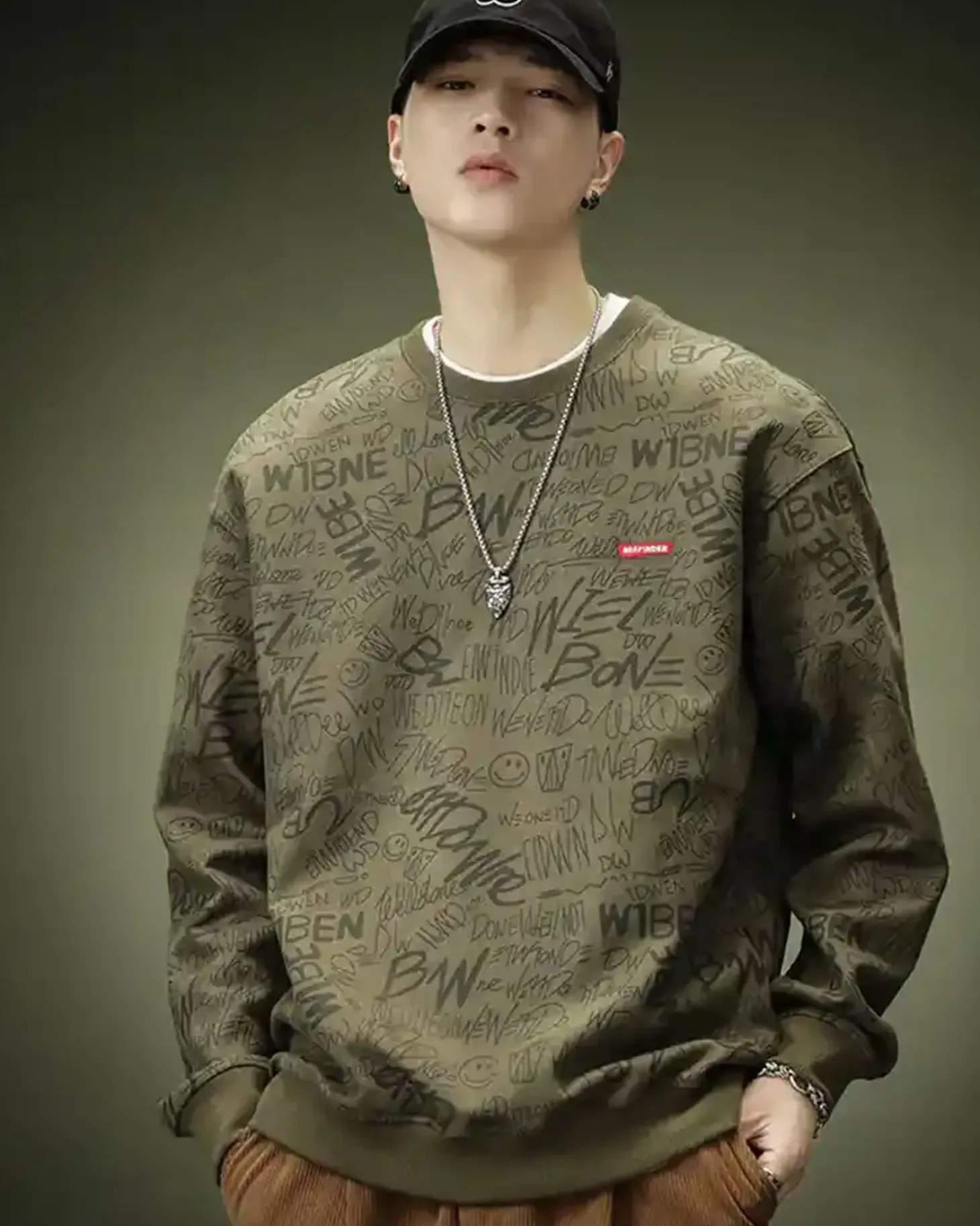 All Print Crewneck Sweatshirt