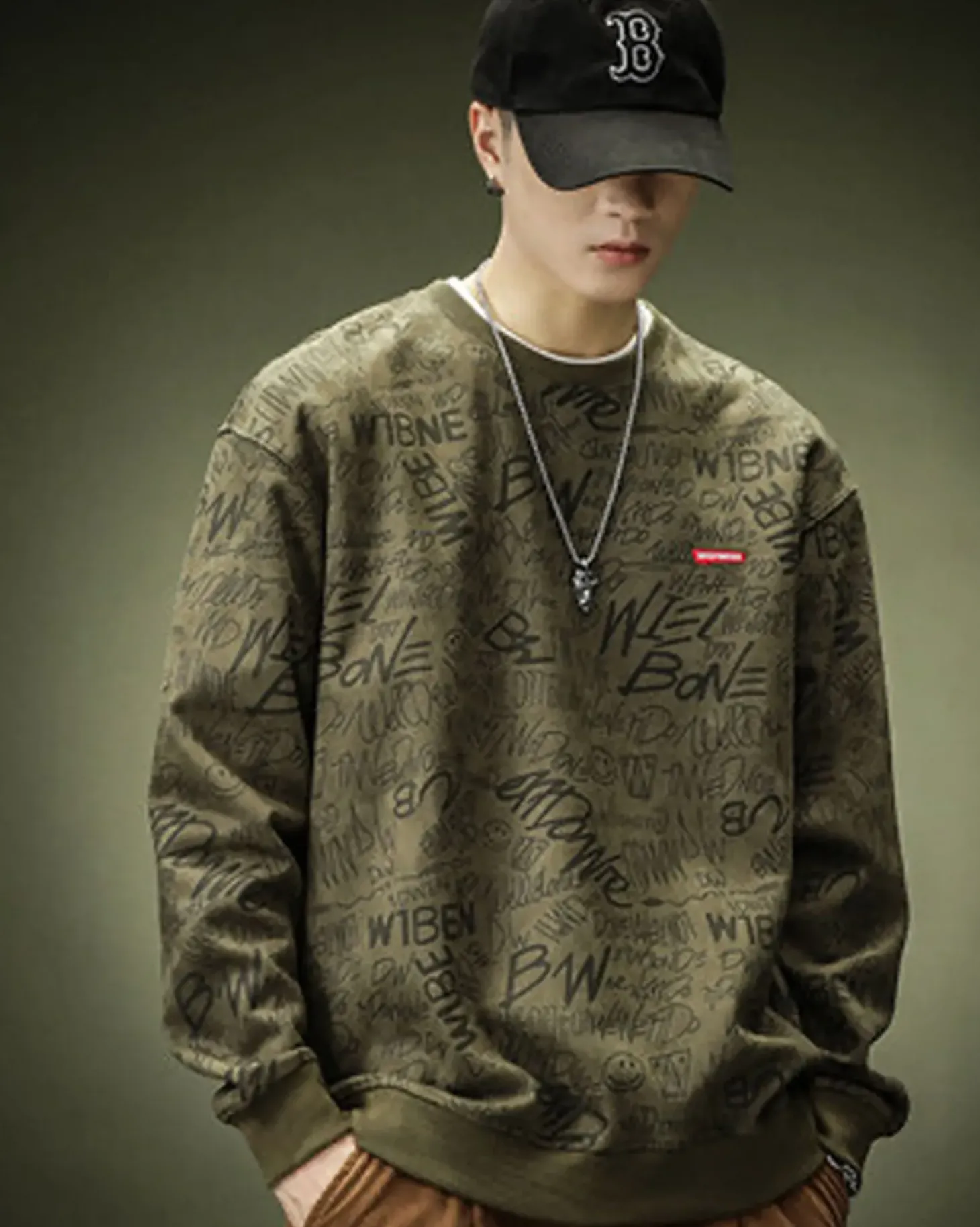 All Print Crewneck Sweatshirt
