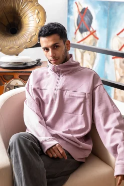 All-Cotton Long-Sleeve Sweatshirt