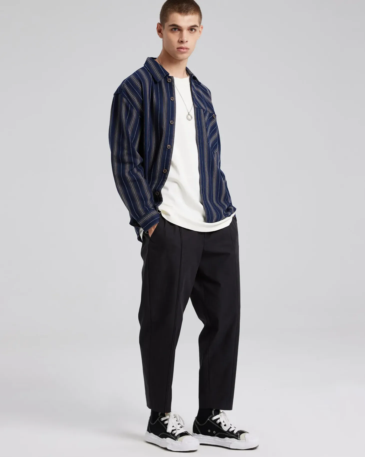 All-Cotton Striped Shirt