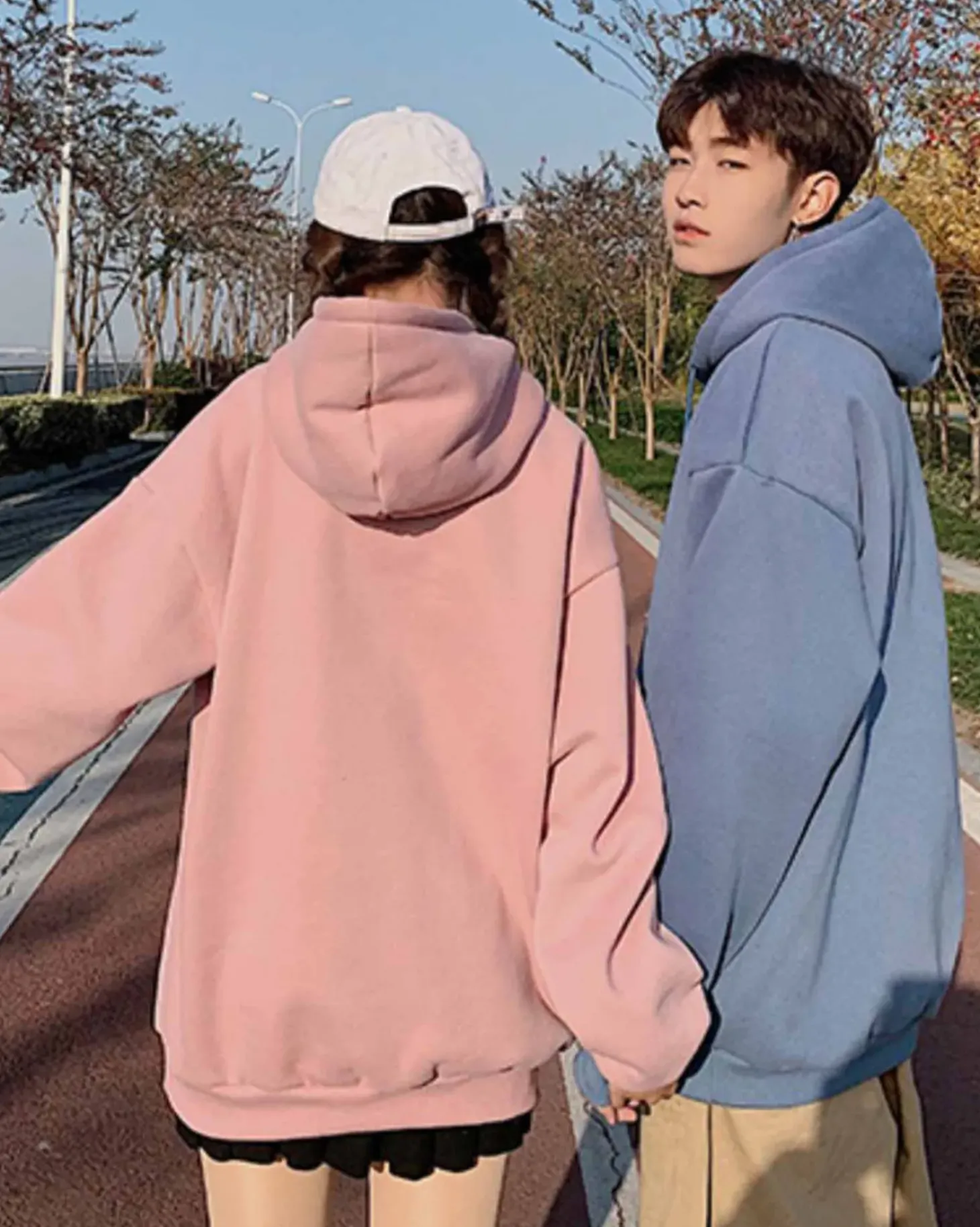Basic Kangaroo Pocket Drawstring Hoodie
