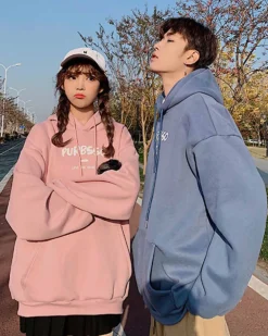 Basic Kangaroo Pocket Drawstring Hoodie