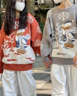 Bear Crewneck Knit Jumper