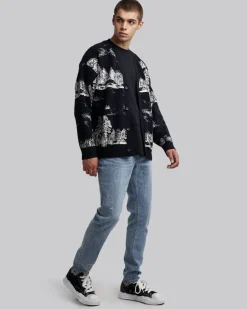 Buttoned Cardigan With Graphics