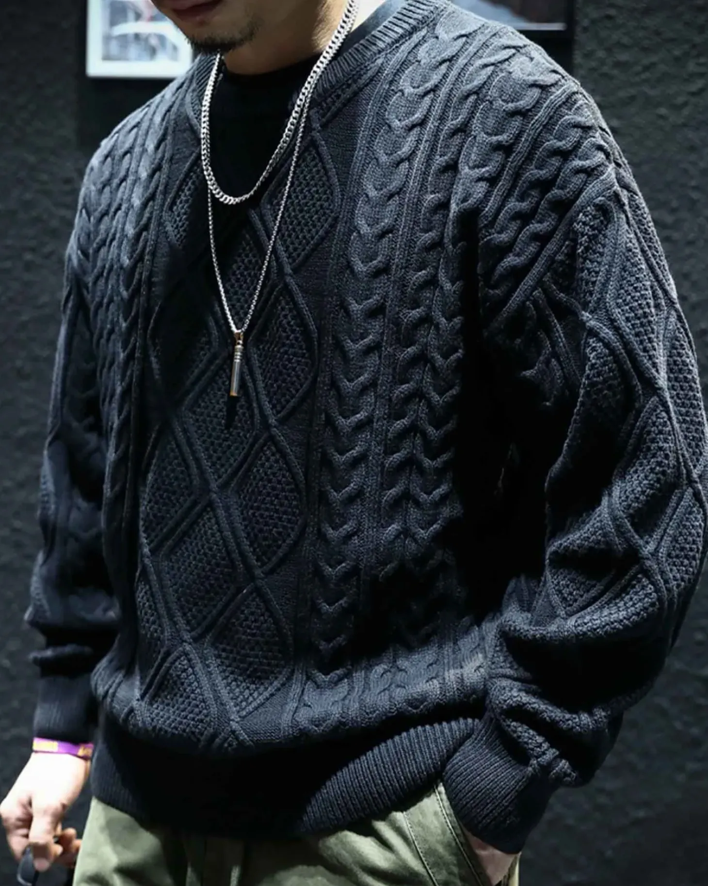 Cable Knitted Cotton Sweater