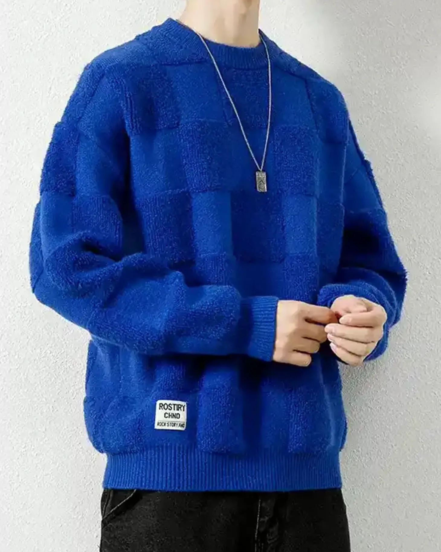 Checked Crewneck Jumper