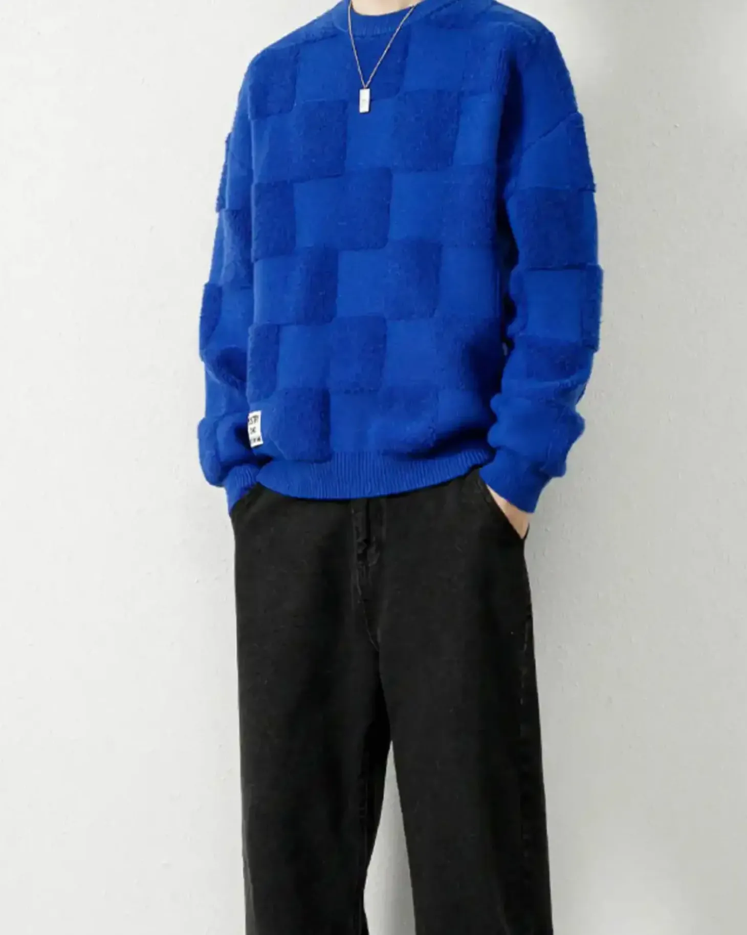 Checked Crewneck Jumper