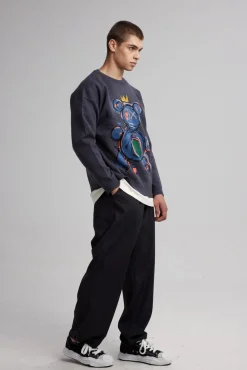 Crewneck With Teddy-Bear Graphics