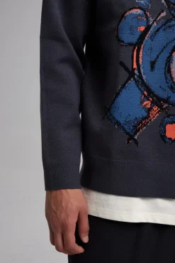 Crewneck With Teddy-Bear Graphics