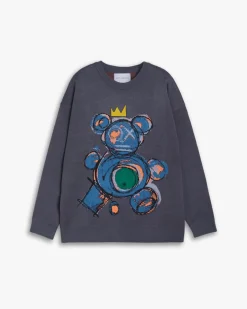 Crewneck With Teddy-Bear Graphics