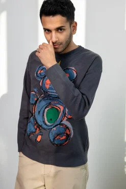 Crewneck With Teddy-Bear Graphics