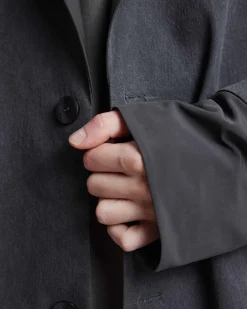 Diagonal Hand-Pockets Coat