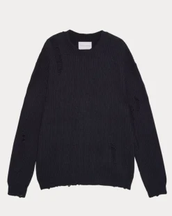 Distressed Crewneck Sweater