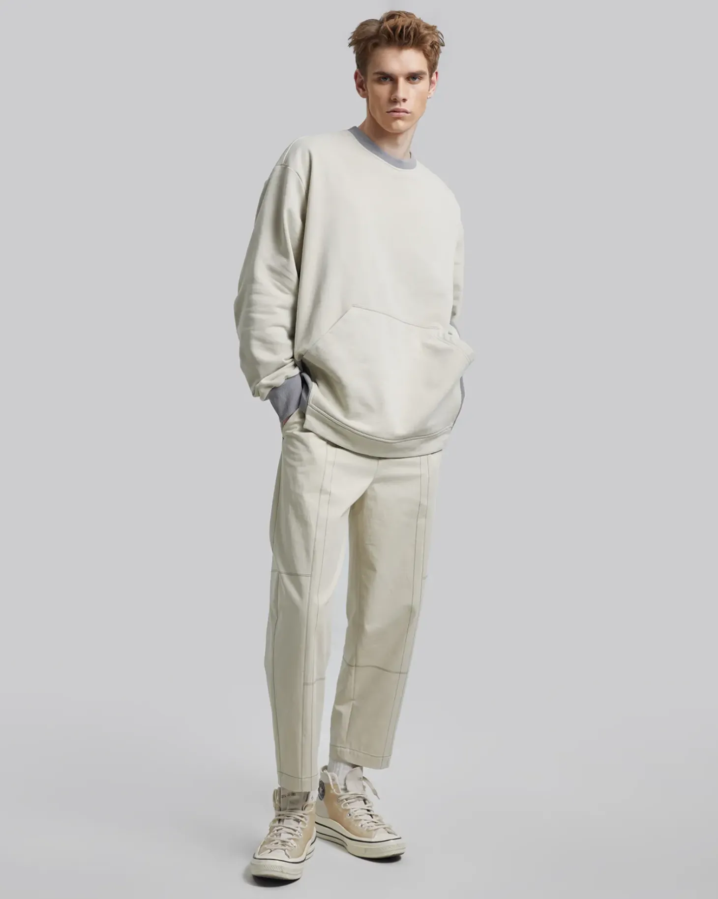 Exposed Seam Baggy Pants
