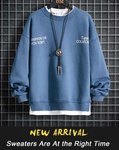 Fake Two-Piece Crew Sweatshirt