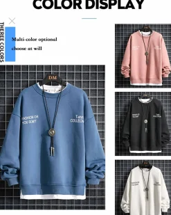 Fake Two-Piece Crew Sweatshirt