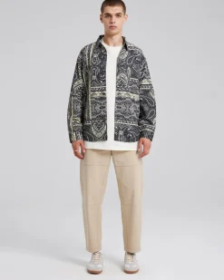 Gold & Black Cotton Patterned Shirt