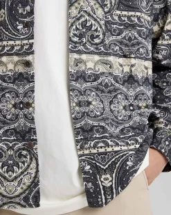 Gold & Black Cotton Patterned Shirt