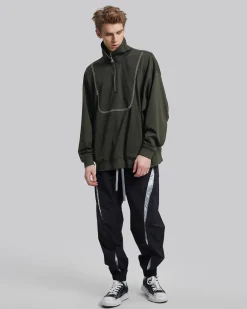 Half-Zip High Neck Sweatshirt