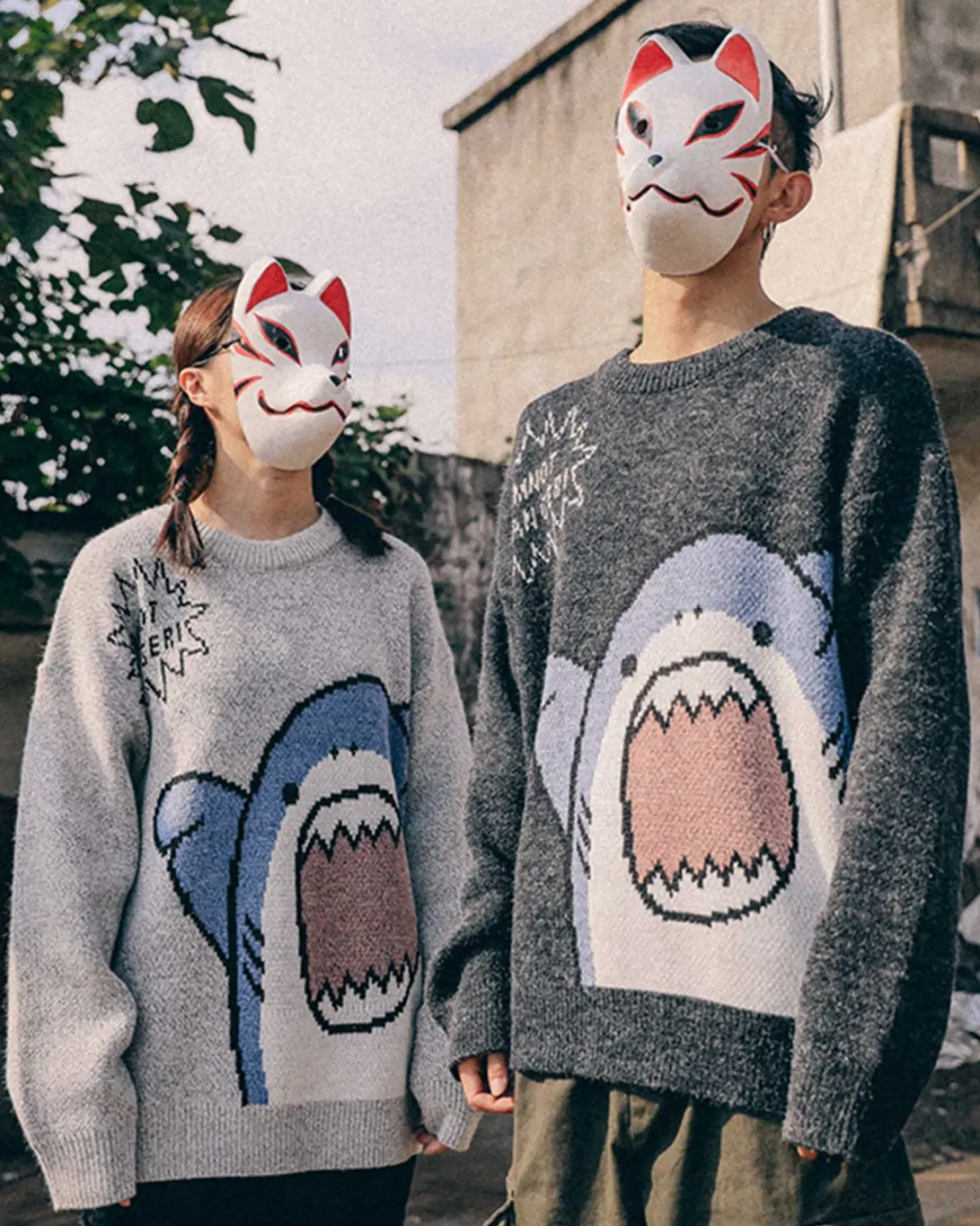 Knitted Crewneck Shark Jumper