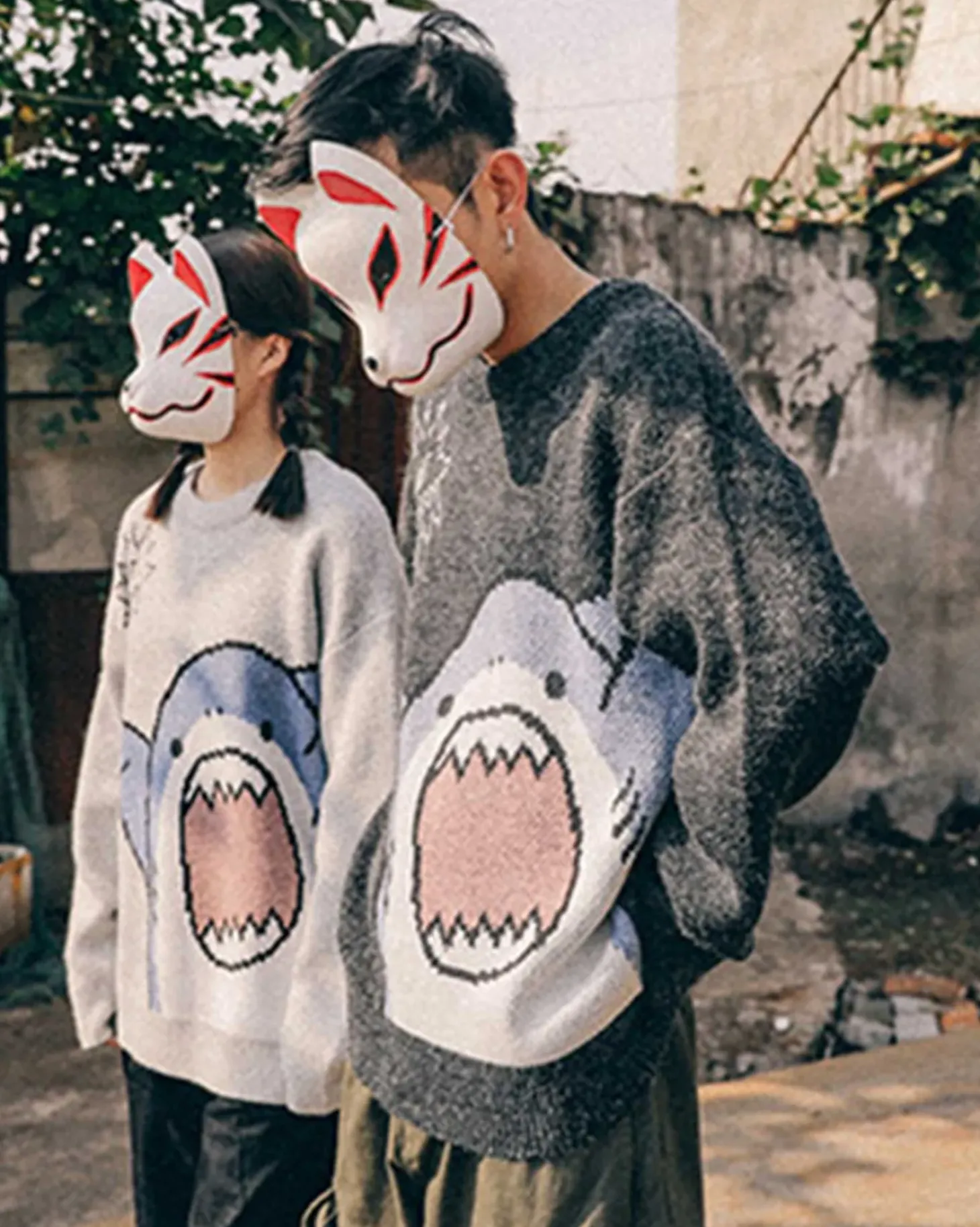 Knitted Crewneck Shark Jumper