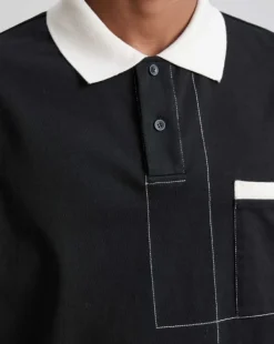 Long-Sleeve Polo With Split-Lines