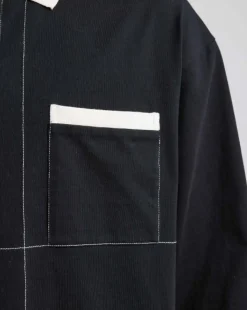 Long-Sleeve Polo With Split-Lines