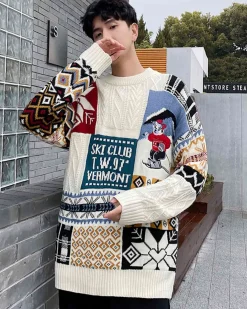 Loose-Cut Colorblock Crew Jumper