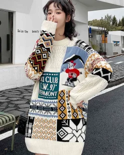 Loose-Cut Colorblock Crew Jumper