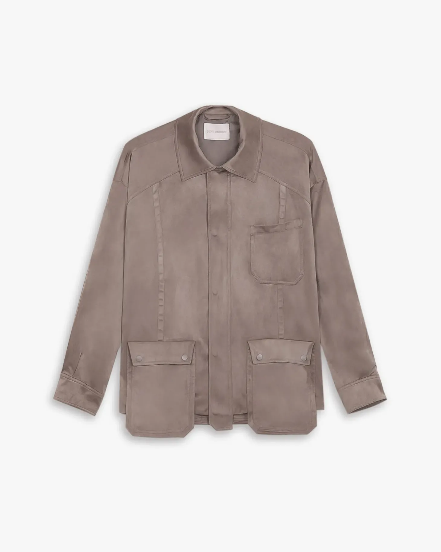 Multi-Pocket Suede-Like Jacket