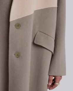 Paneled Cashmere Coat