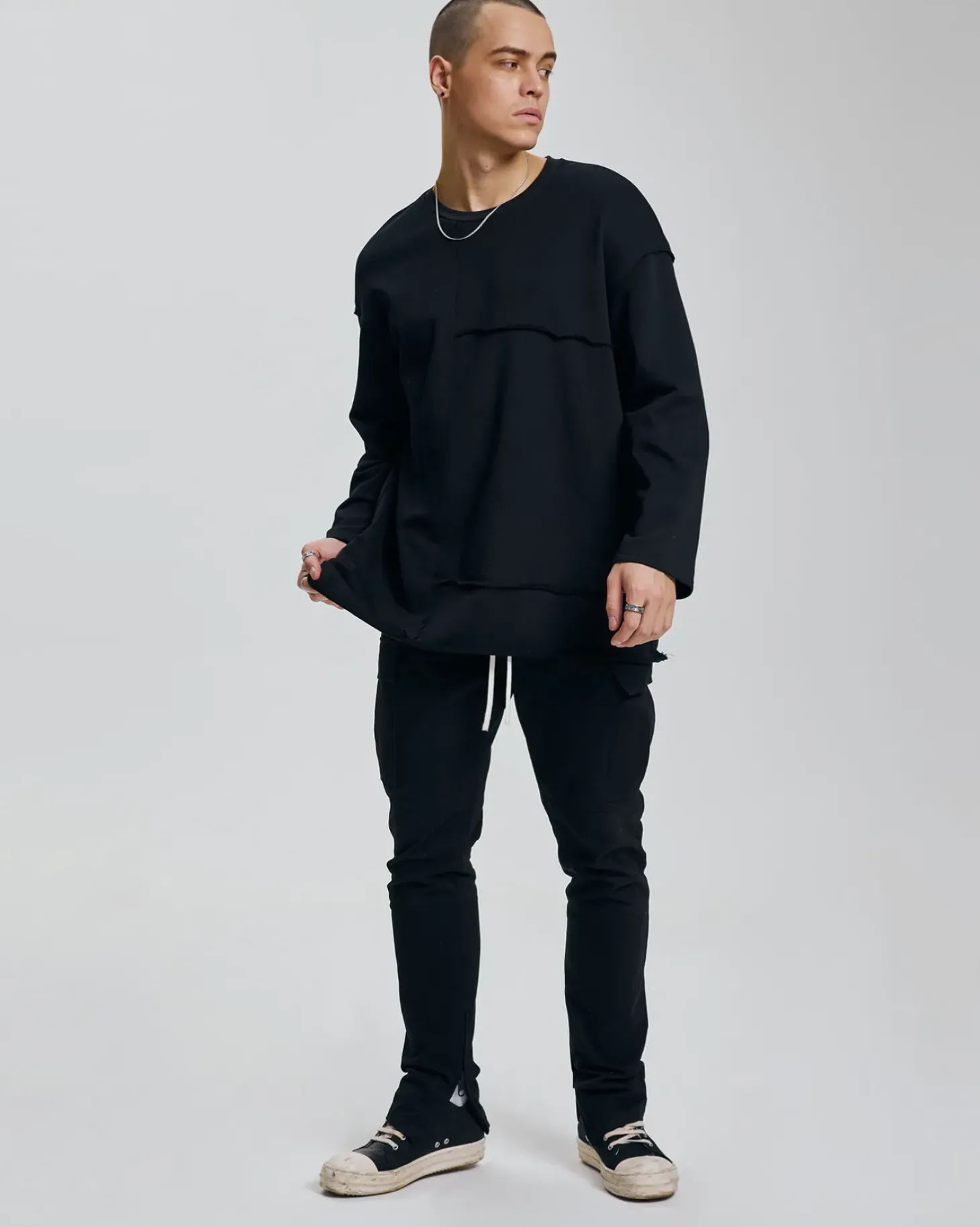 Paneled Long-Sleeve T-Shirt
