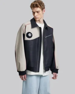 Patchwork Leather-Like Jacket