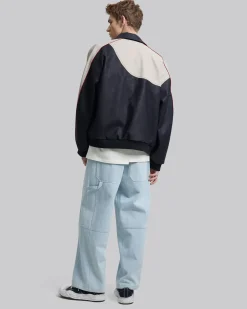 Patchwork Leather-Like Jacket