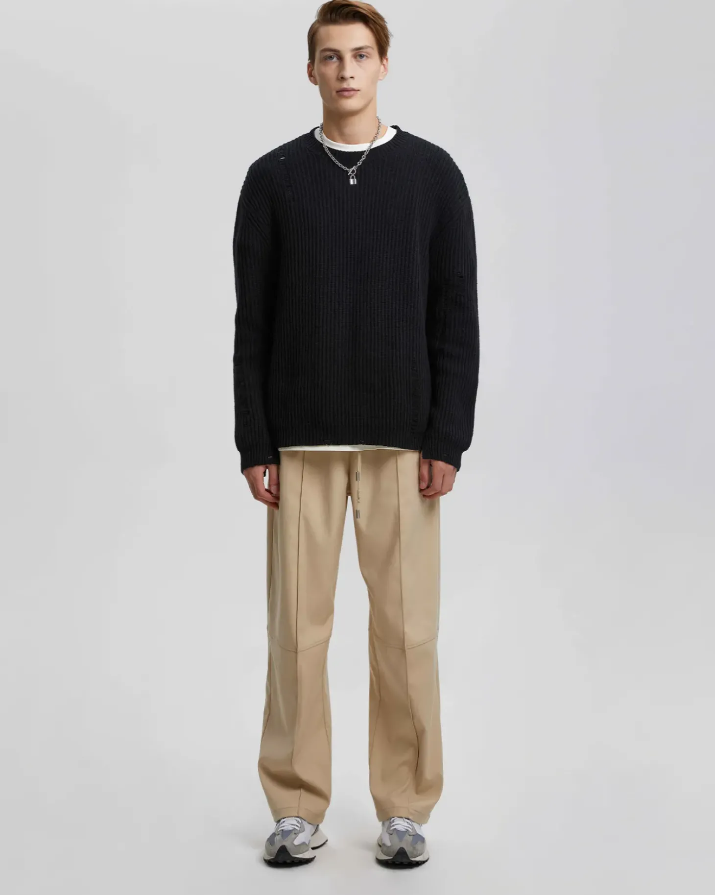 Pleated Straight Pants