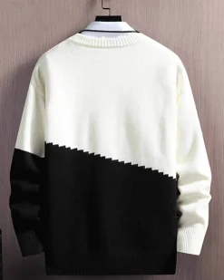 Printed Colorblock Knit Jumper