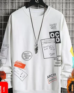 Printed Cotton Crewneck Pullover
