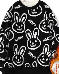 Rabbit Cotton Crewneck Sweatshirt