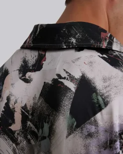 Silk Brushstroke-Print Shirt