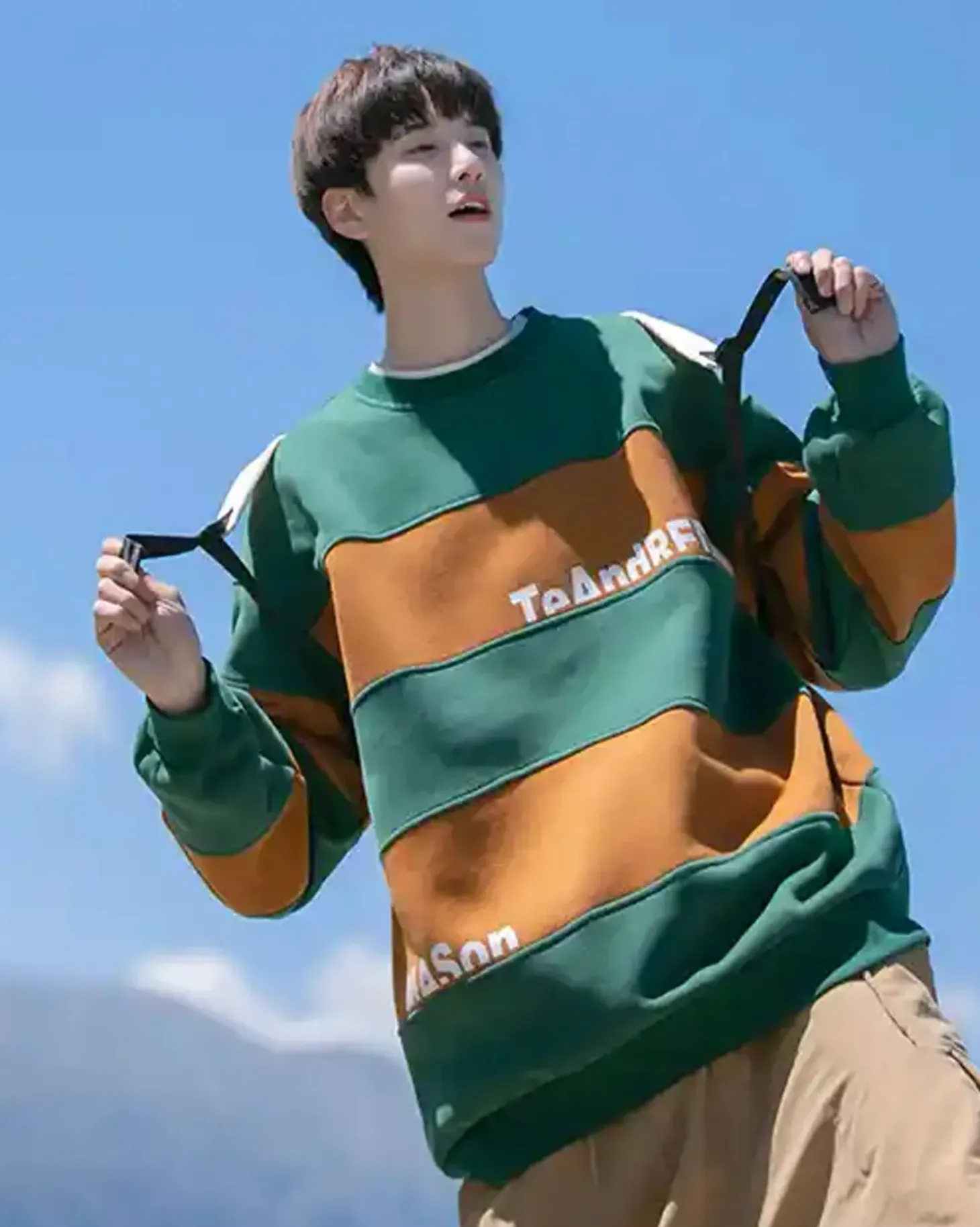 Striped Cotton Crewneck Sweatshirt