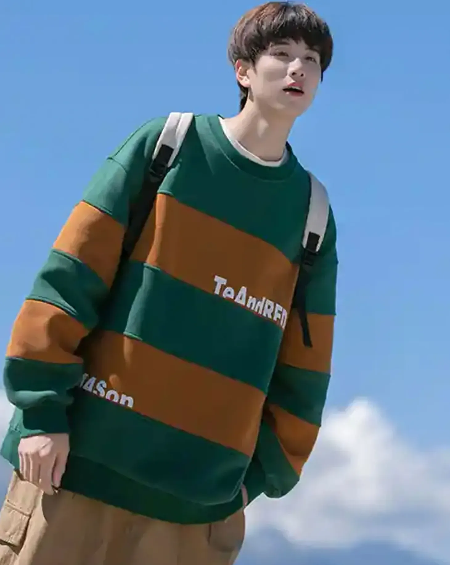 Striped Cotton Crewneck Sweatshirt