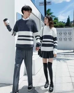 Striped Crewneck Knit Jumper