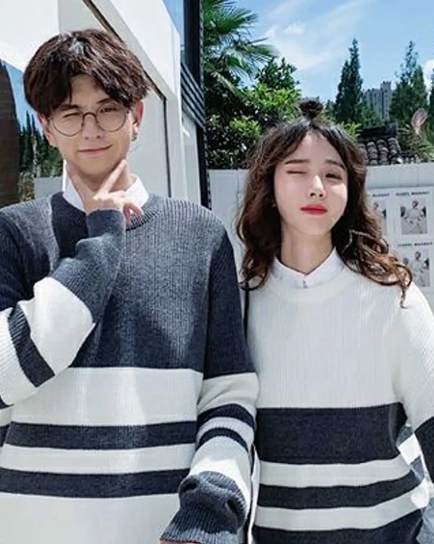 Striped Crewneck Knit Jumper