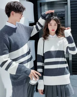 Striped Crewneck Knit Jumper