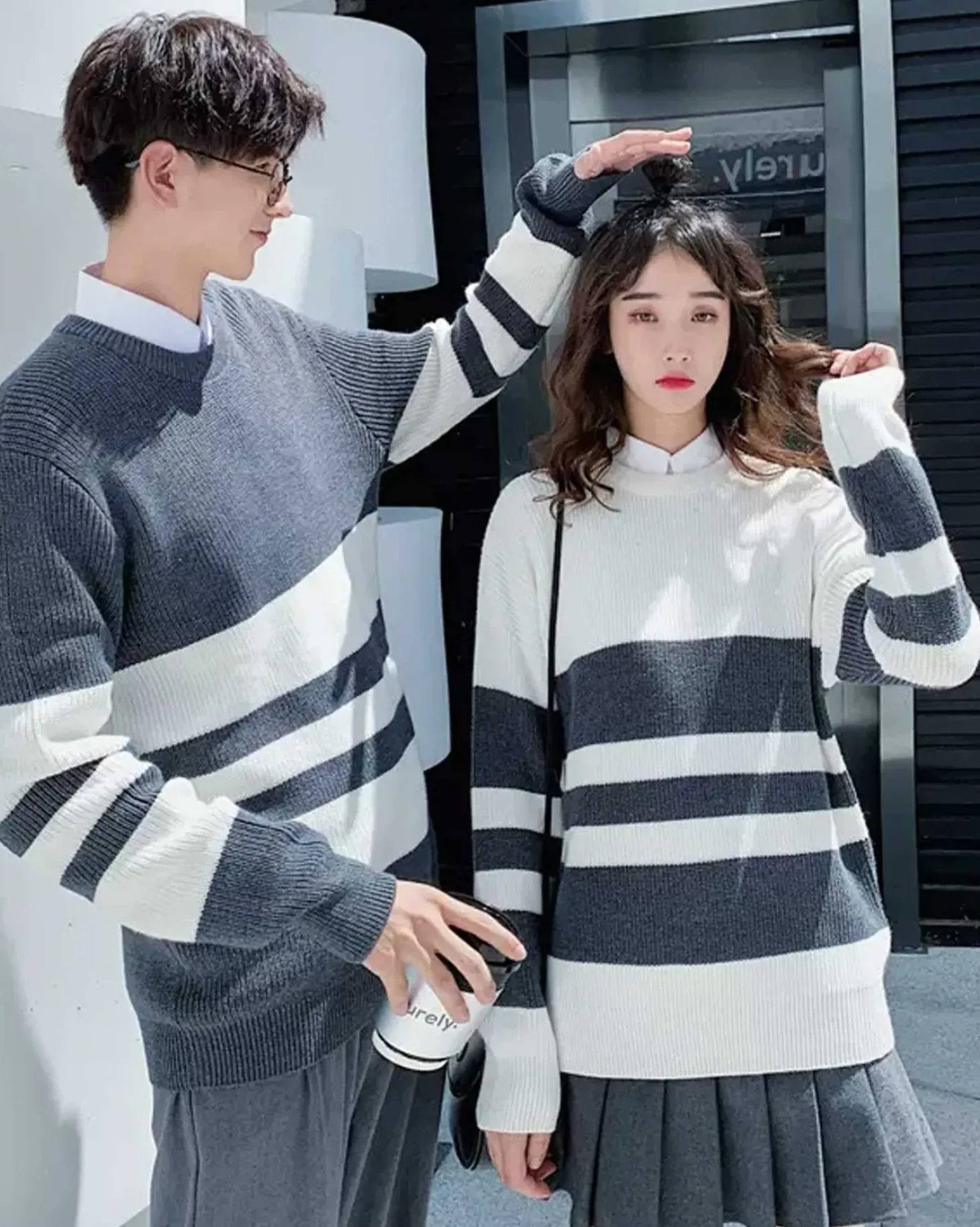 Striped Crewneck Knit Jumper