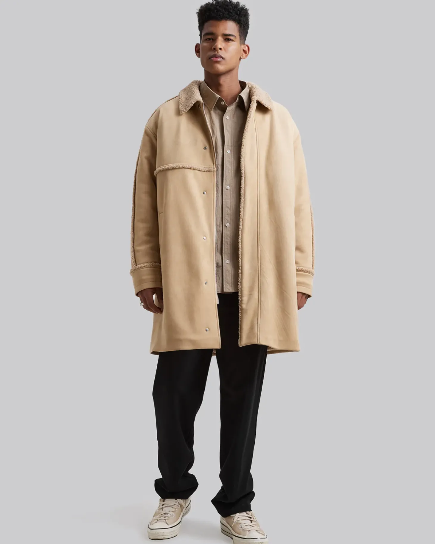 Suede Jacket With Fleece Lining
