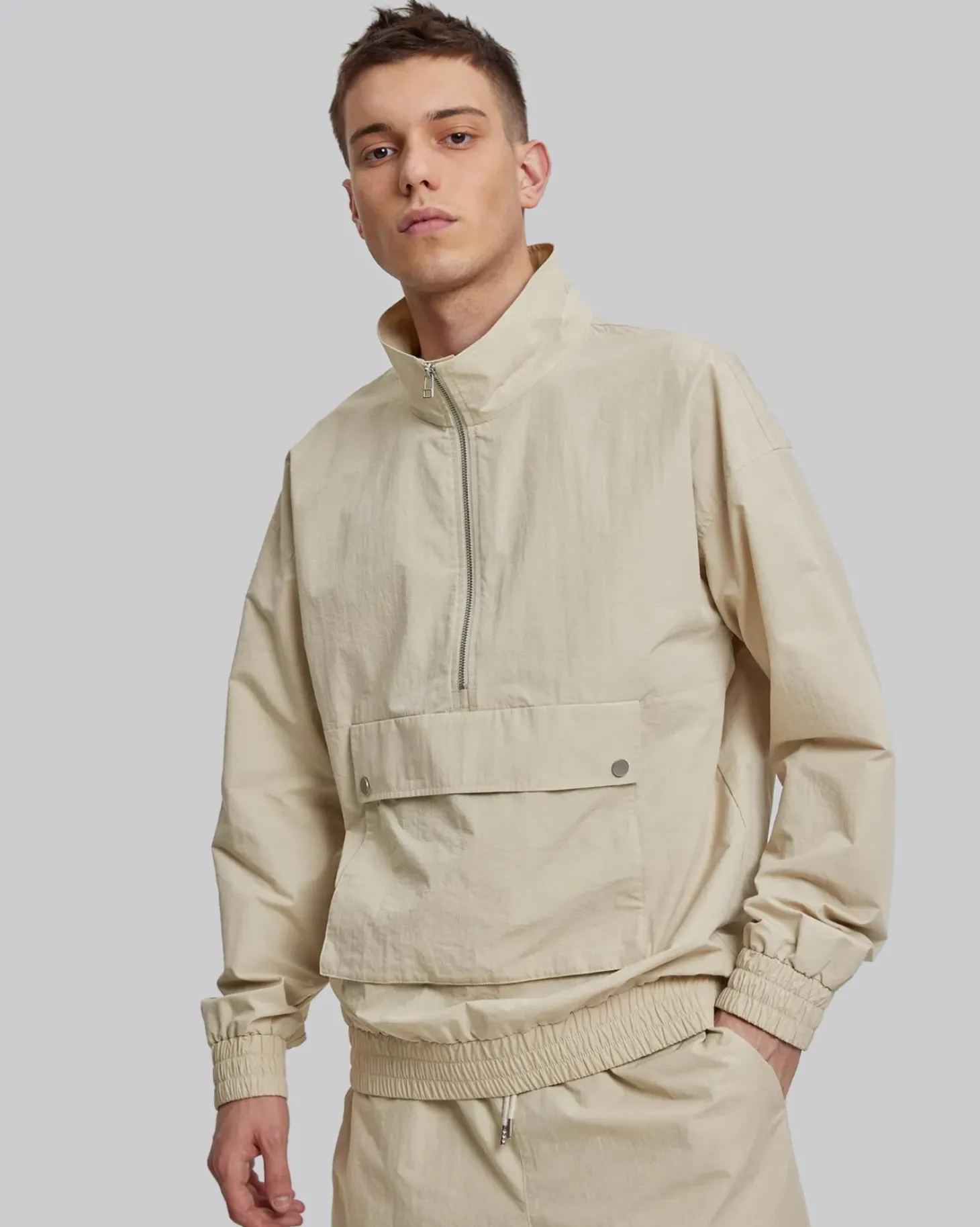 The Beige Windbreaker Set