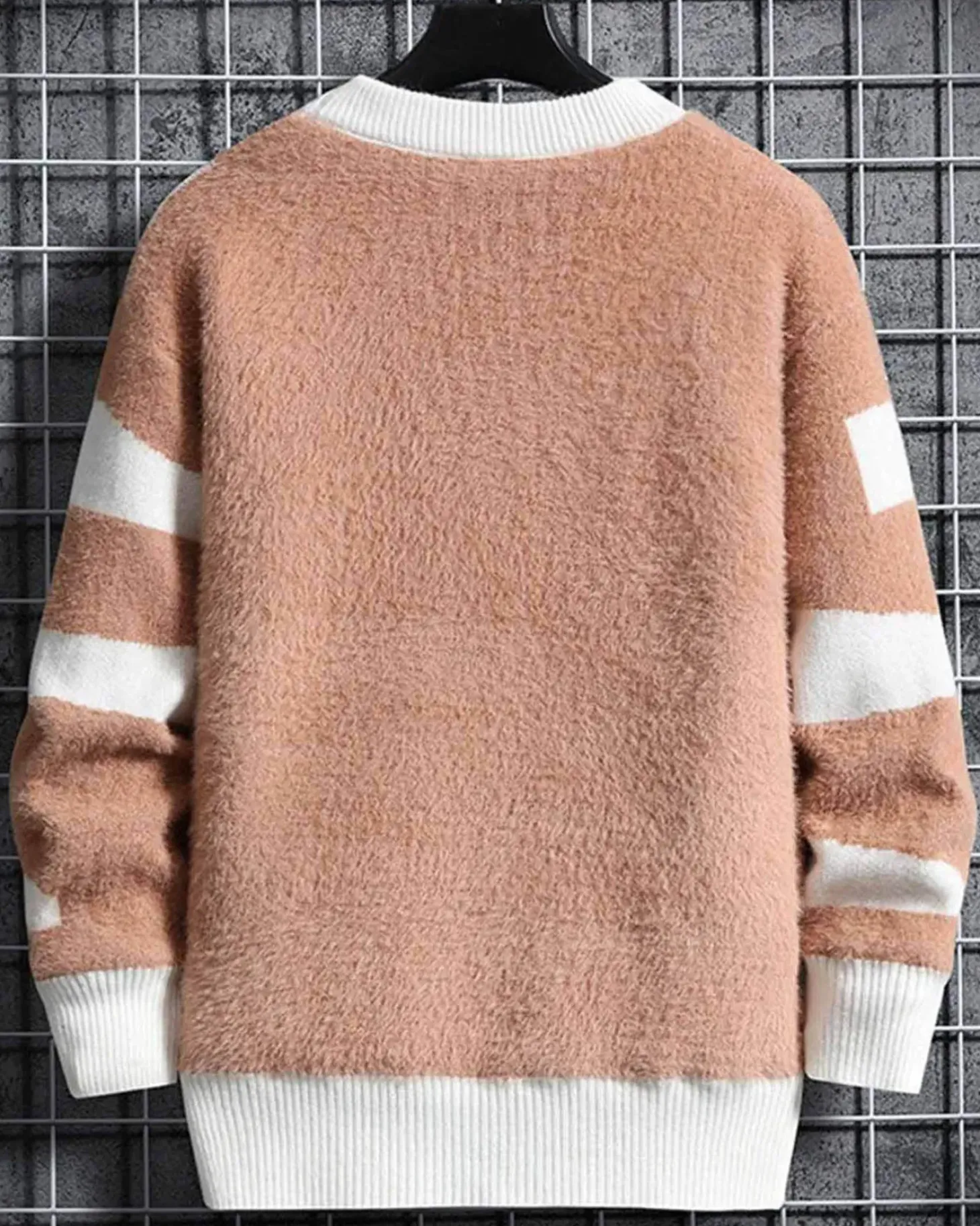 Two-Tone Crewneck Knit Jumper